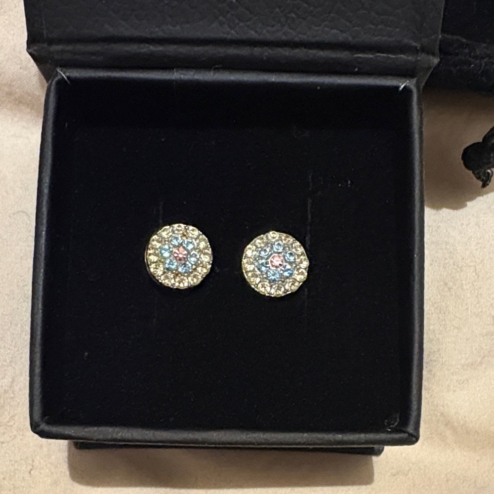 Stud earrings with crystals.